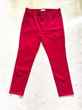 Women’s Bright Magenta / Pink velour velvety pants - size 12 (or 31) by LOFT